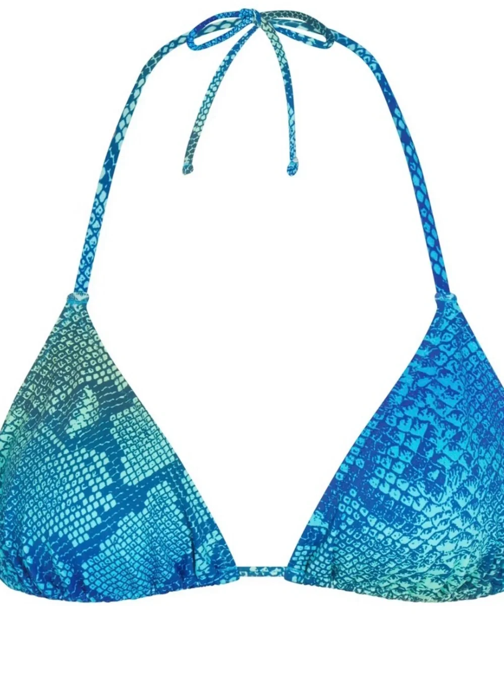 SKIMS Blue Ombre Mesh Sarong with Aqua Patterned Bikini Set .. selling as a set